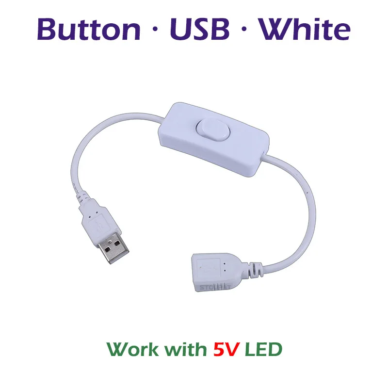 Button USB 5V White