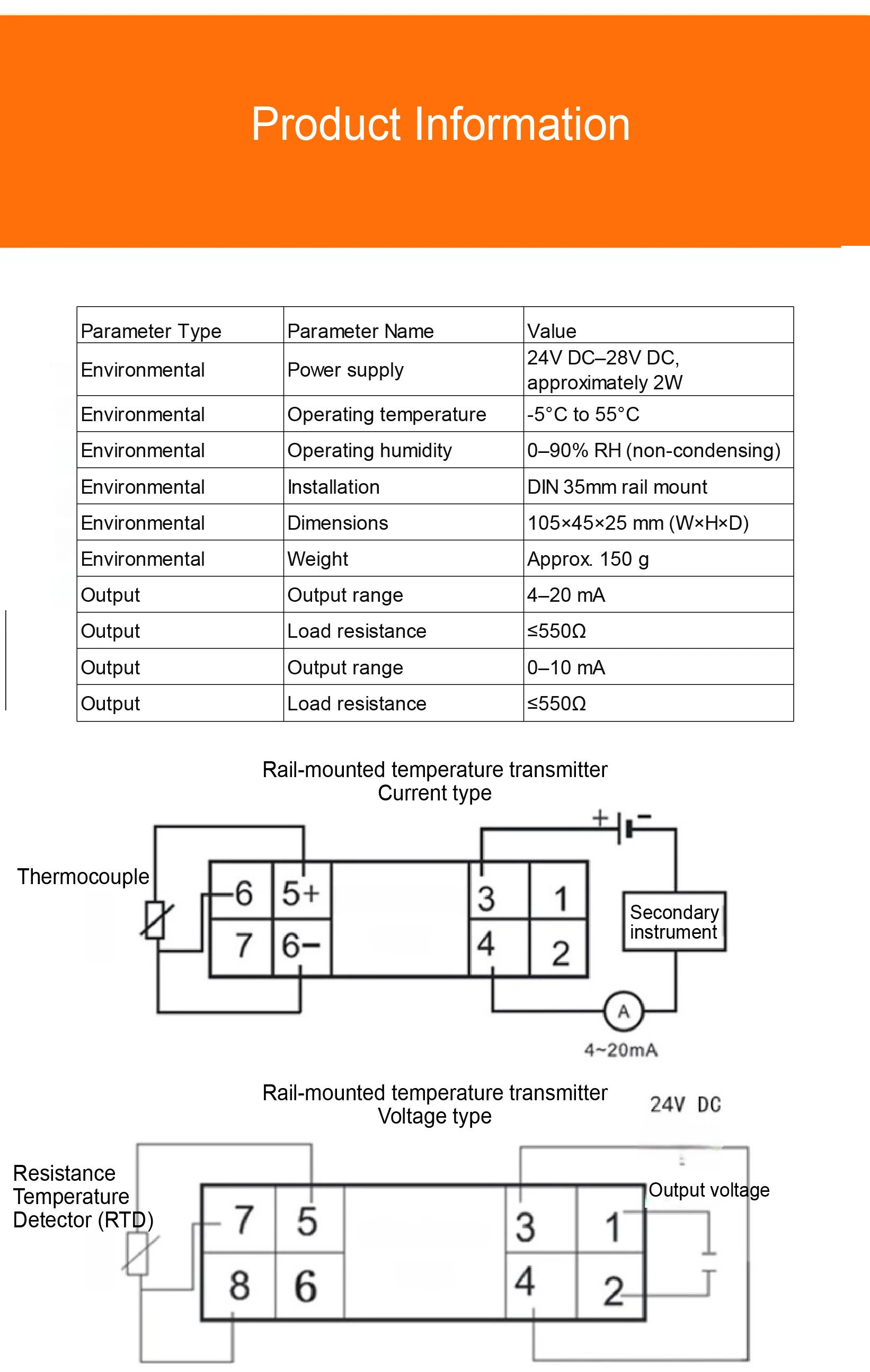SBWZ-2280 DIN Rail PT100 Temperature Transmitter Module -50°C+500°C 4-20mA 0-10V