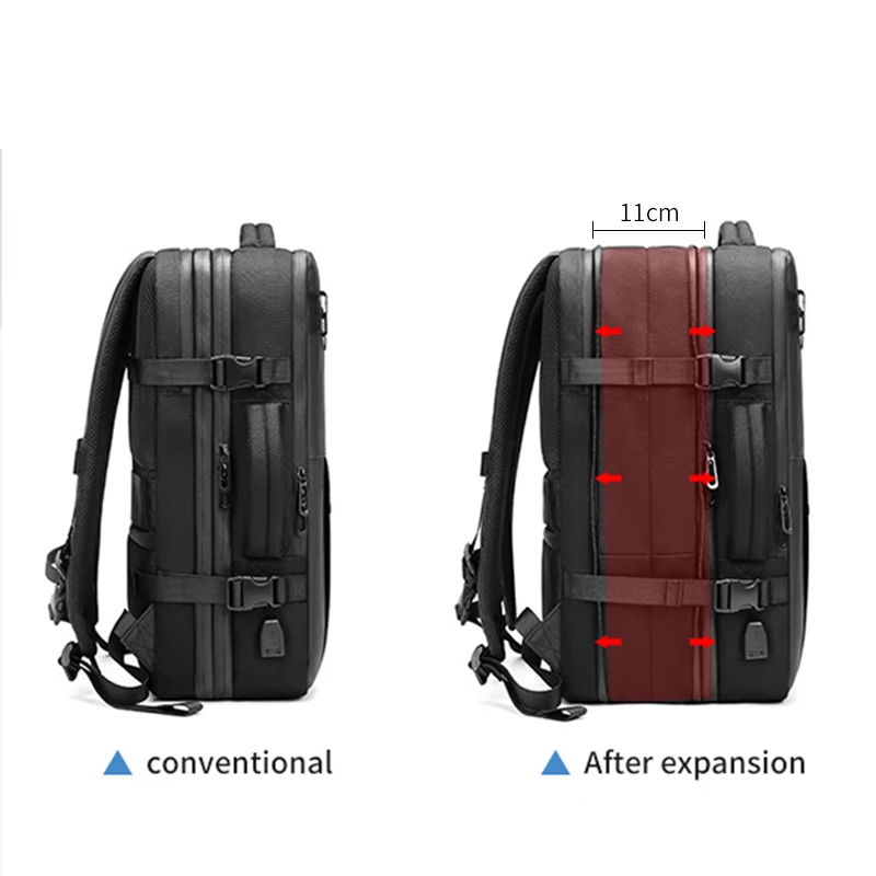 Travel Men Expanded Laptop Backpack vacuum compression hiking Backpack USB charging Business Large Capacity school Backpack 3