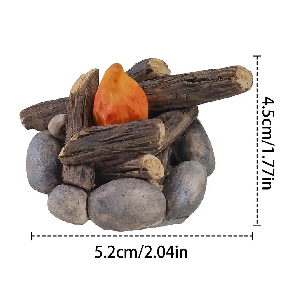 Mini camino, mini falò di Natale, accessori per la casa delle bambole, luci per camino a batteria, effetto fiamma realistico, adatto per Natale, decorazione invernaleo