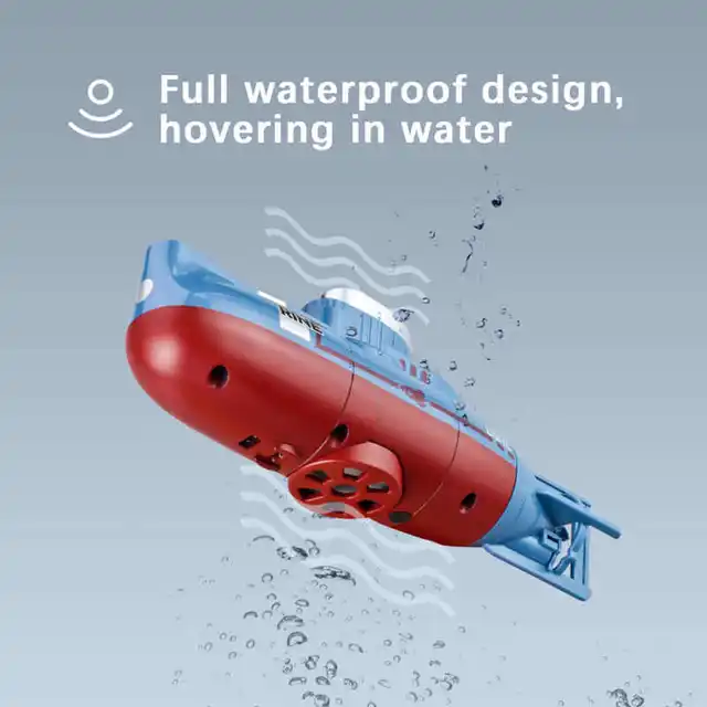 RC Submarine MINI Remote Control Boat Waterproof Diving Toy Simulation Model Gift for Kids Boys Support 6‑channel Control 5
