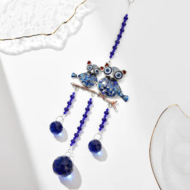 Gonosz Szemek Szélvédő Kézműves Medál Crystal Wind Chimes Nap Fogók Otthon Kert Lógó Szél Harangok Könnyű Dekoráció - Image 3