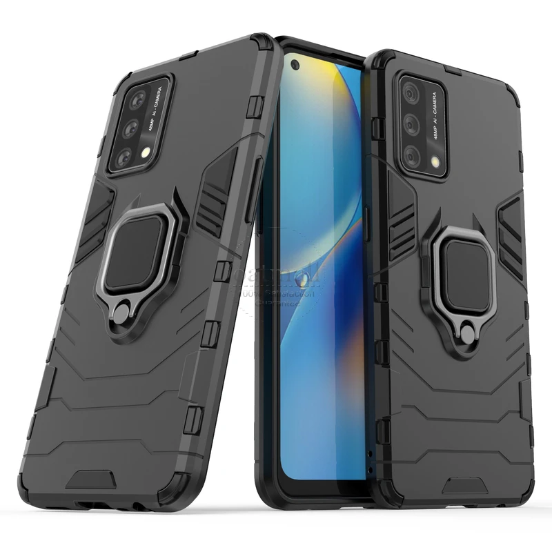 

Для Oppo A74 4g чехол гибридная прочная Броня Kickstand с металлическим кольцом для пальца противоударный чехол для Oppo A74 мобильный телефон чехол s