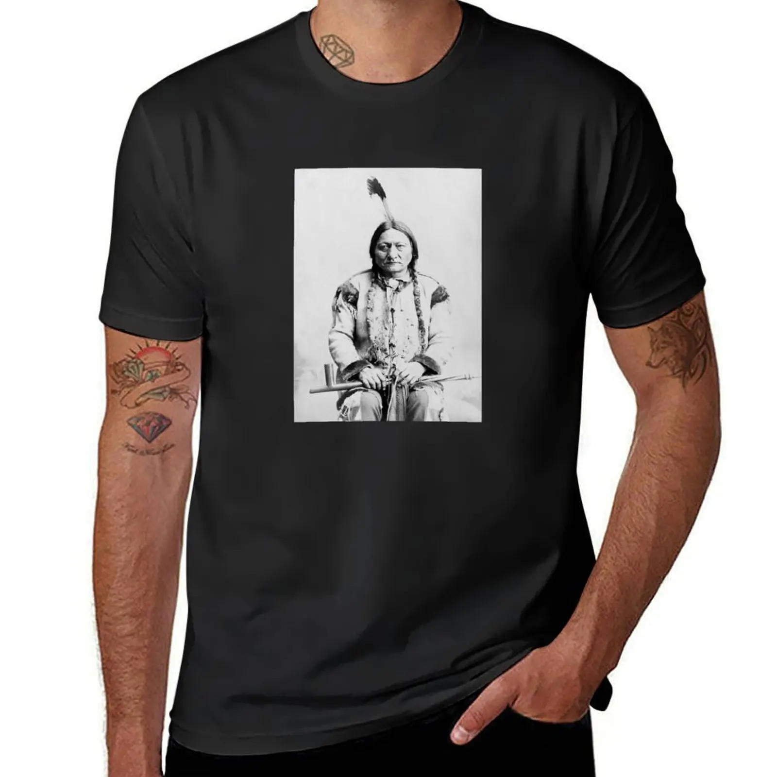 Sitting Bull T-Shirt anime customs design your own sweat for a boy mens graphic t-shirts anime
