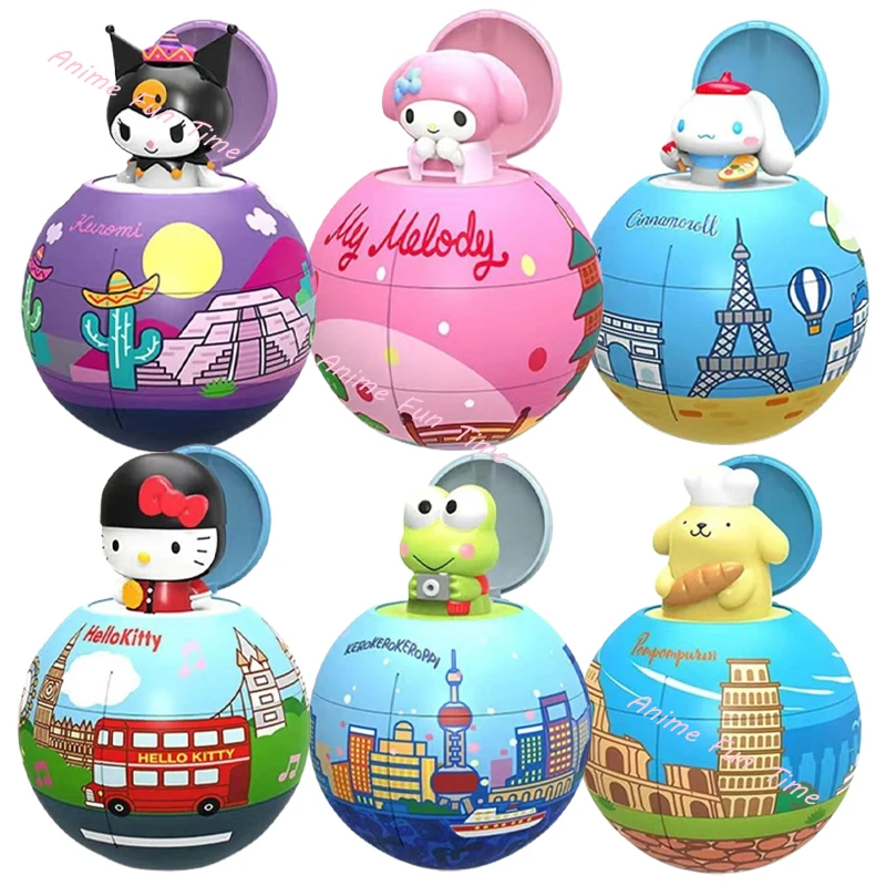 Kawaii Sanrio Around The World Series Puzzle 3D Hello Kitty Kuromi My Melody Cinnamoroll Keroppi Pom Pom Purin Modello Di Assemblaggio