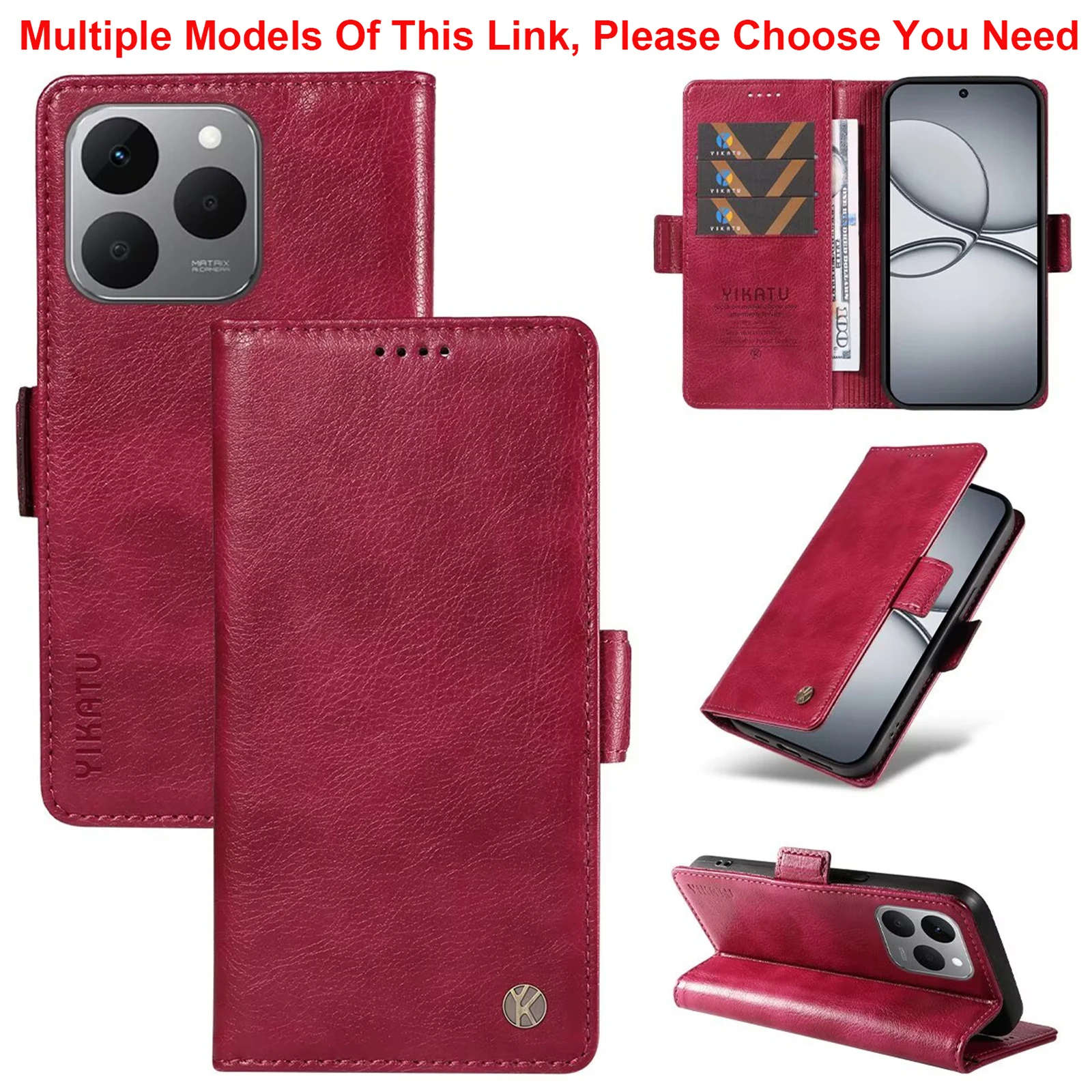 Stylish Leather Wallet Phone Case - Fashion Edition