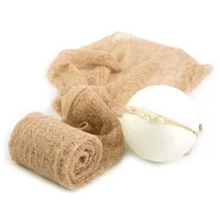 Don&Judy 2PCS/Set Newborn Photography Prop Soft Stretchy Knit Mohair Wrap with Headband Photo Shooting Infant Baby Accessories