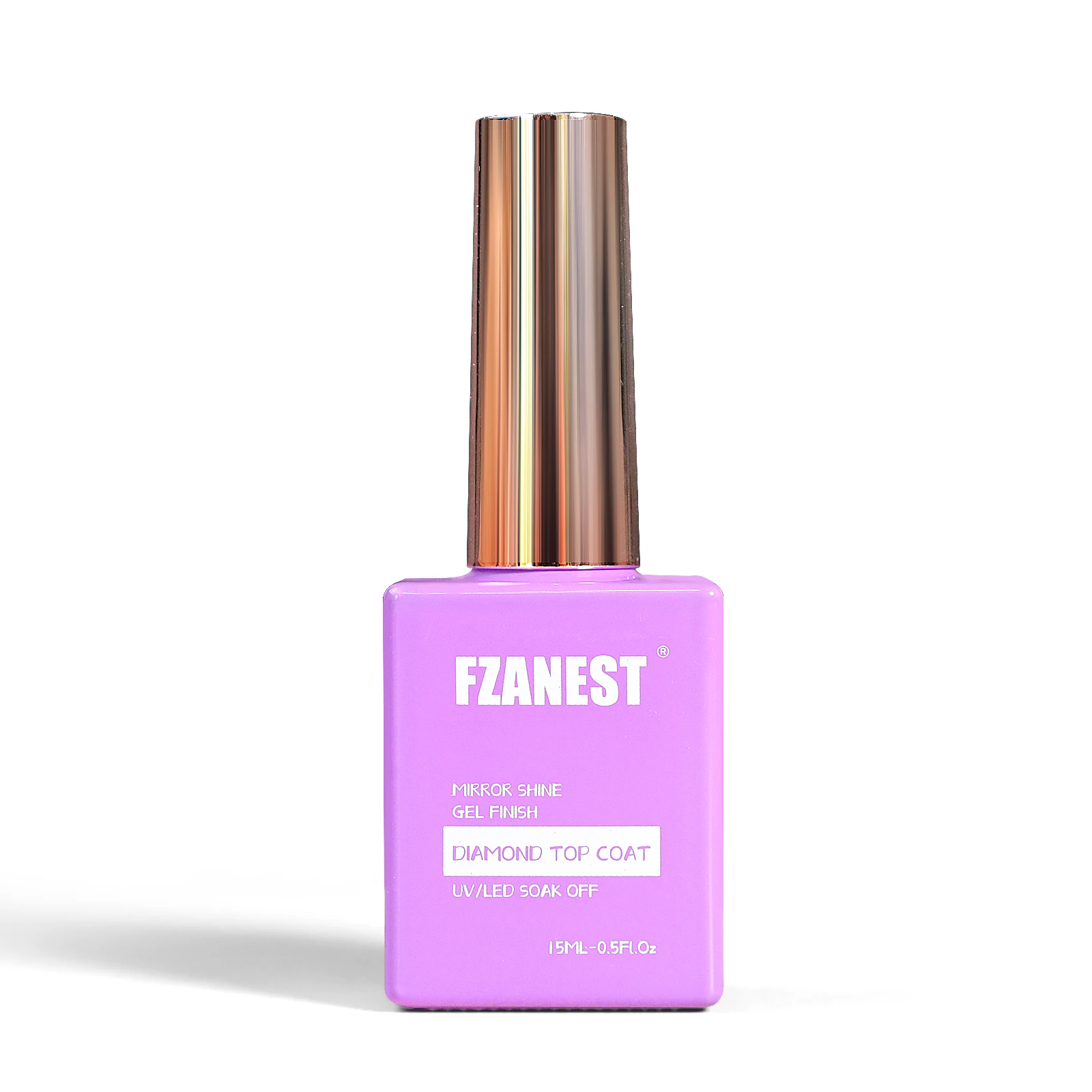 FZANEST Glossy Top Coat Gel Polish UV Gel 15ml Diamond High Gloss Gel Nails Polish Base and Top Lasting Over 45days Top Coat Set 6