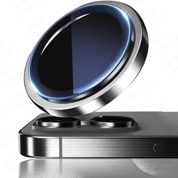 Premium Metal Camera Screen Protector Case with Tempered Glass Lens Cover for iPhone 16 Plus (Black 01)