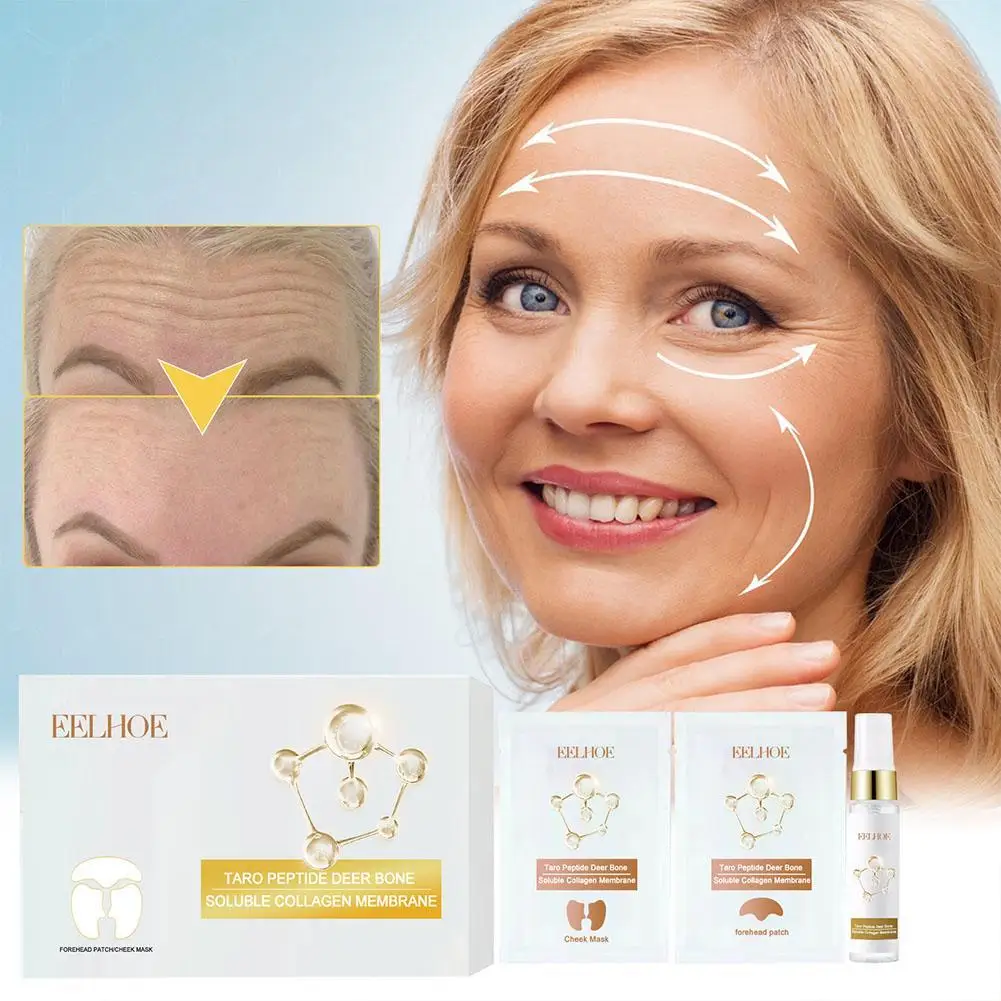 Collagen Film Set With Essence Spray Limited Edition Korean Taro Peptide Deer Bone Soluble Collagen Facial Mask Eye Patch