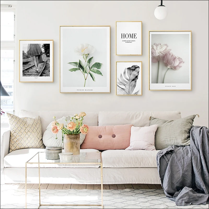 

Nordic Style Green Plants, Small and Fresh Posters, Plant Posters, Printed Corridor Murals, Modern Flower Canvas Paintings, Rest