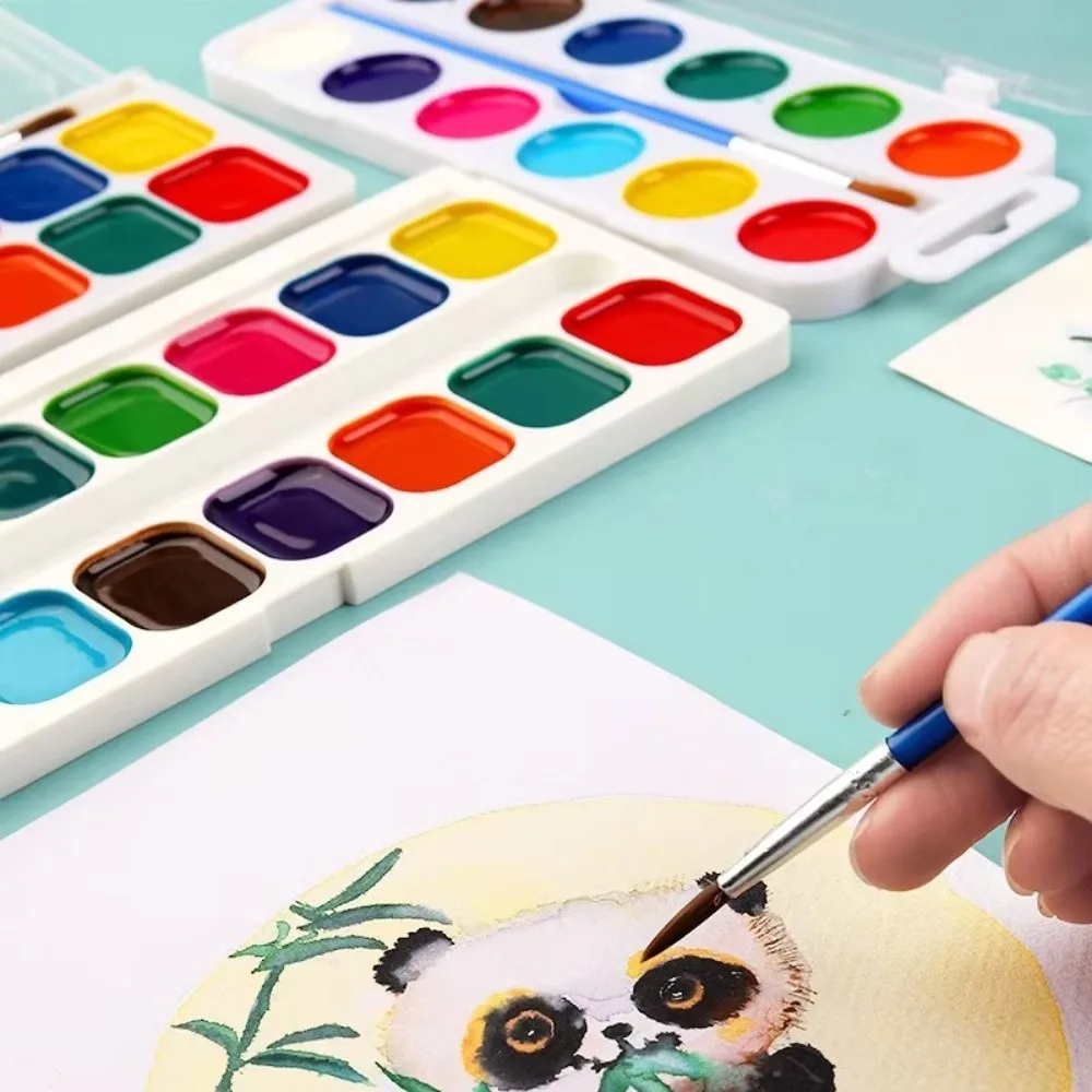 12/14/18 Color Semi-dry Solid Watercolor Paint Hand-painted Washable Watercolor Paints Solid Children's Painting Watercolor Set - 5