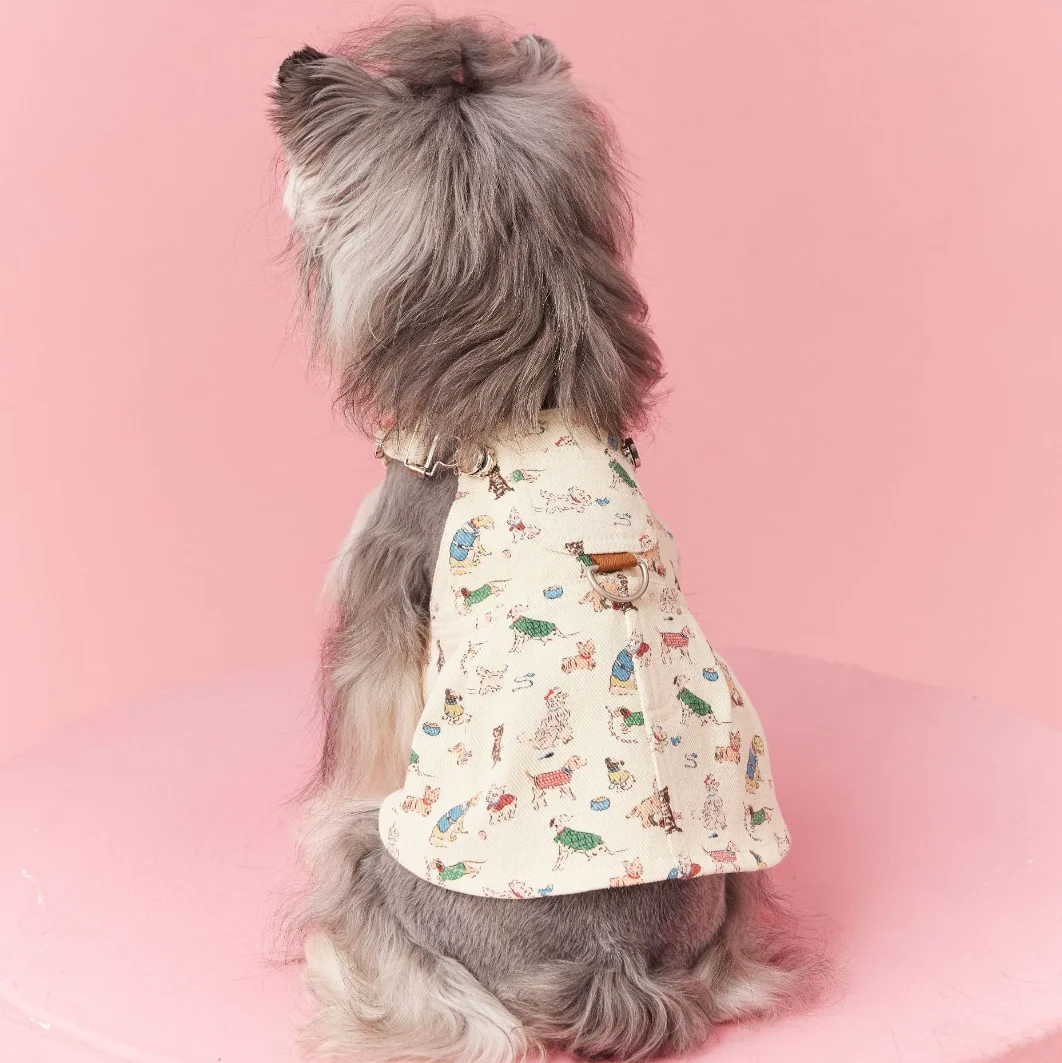 Sleeveless Cowboy Vest for Dogs, Tony Bears Dog Tank Top, Teddy, Schnauzer Bears, Marquis, Love, Spring, Summer, New