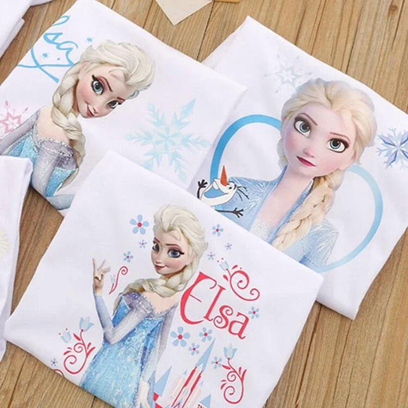 Kids Summer Clothes For Girls Cartoon Disney Frozen Elsa Baby Boys Short Sleeve Tshirts Tees Tops Children Clothes Pajama