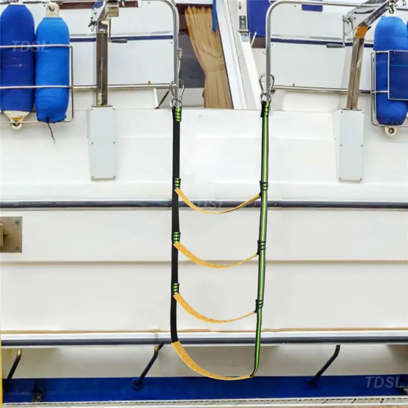 Launching Ladder Stainless Steel Hook Durable Escalator Boat Kayak Ladder Soft Wear-resistant Boat Side Non-slip