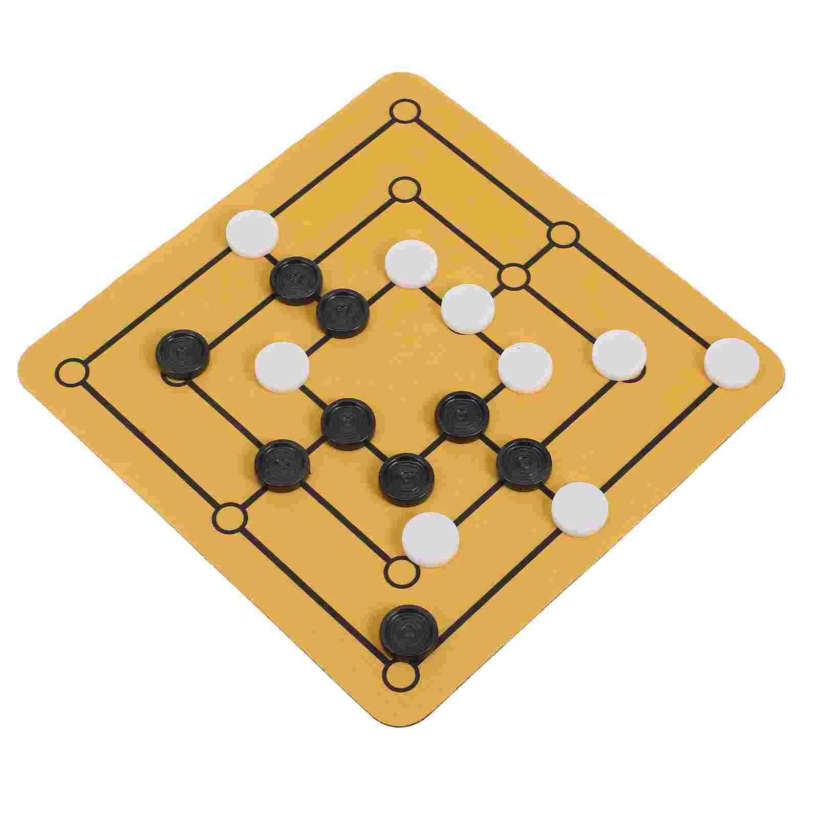 Portable Nine Mens Morris Chessboard Strategy Game Rubber Mouse Pad Tabletop Board Games Chess Games Entertainment