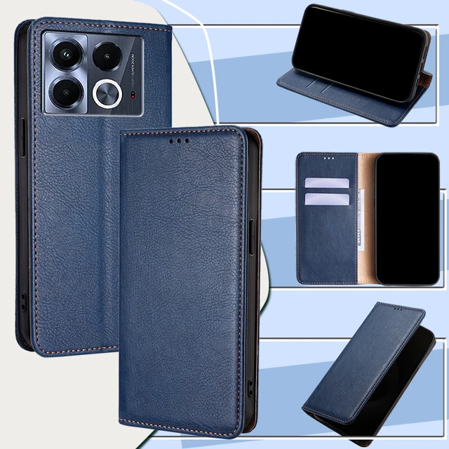 Business Magnetic Leather Wallet Phone Case For Infinix Smart 8 Plus Note 40 Pro Book Style.jpg