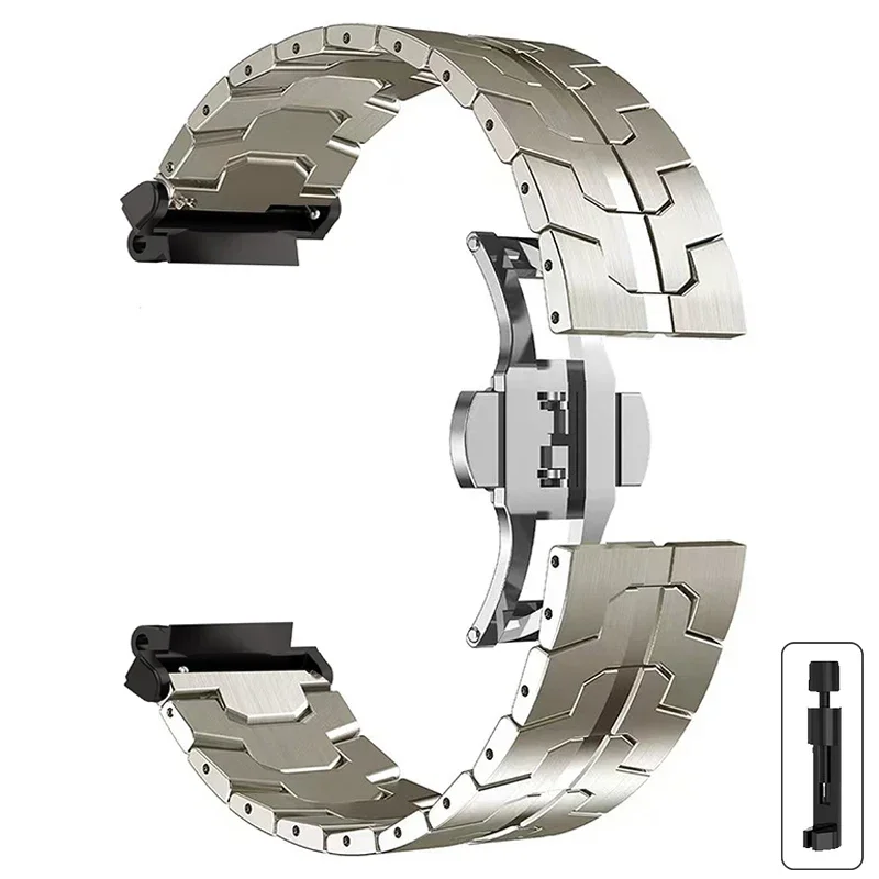 Premium Steel Strap with Butterfly Clasp - Metal Watch Band for Smartwatch Accessories
