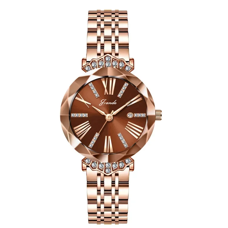 Luxurious Women Watches High-Grade Fashion Girls Quartz Wristwatches Simple Waterproof Diamond Steel Strip Girls Gift Relogio
