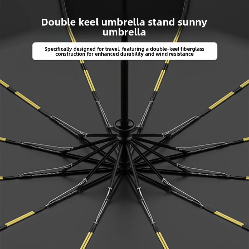 Automatic UV Protection Reverse Folding Umbrella with 10 Ribs - Compact, Windproof, and Lightweight