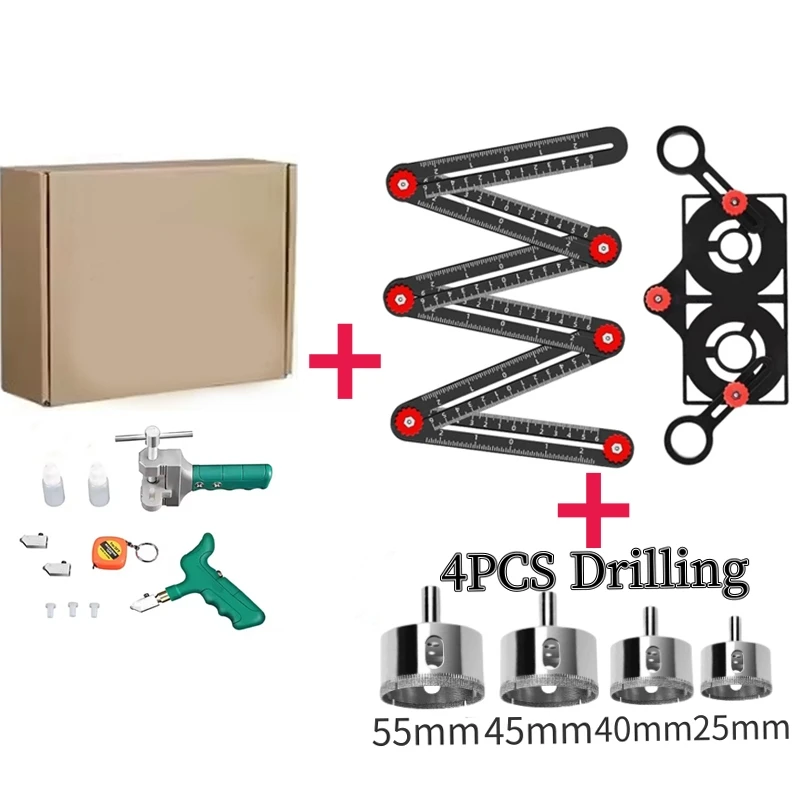Portable Manual Multi-Function Glass and Tile Cutting Set