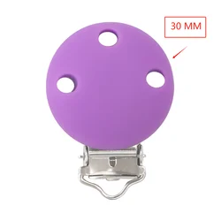 Silicone Round Clips Set - Pack of 5 for DIY Crafts and Jewelry Making (30MM purple)