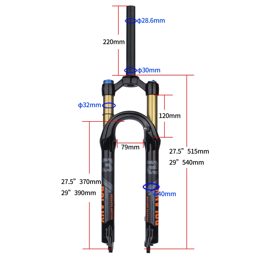 Mtb Bicycle Shock Absorption Pneumatic Front Fork Air Suspension