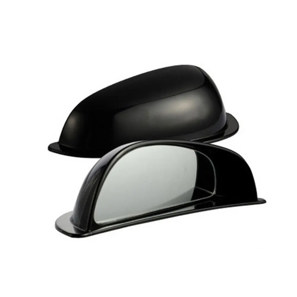 Car Blind Spot Mirrors - 3" X 2" Wide Angle Convex Mirrors, Set Of 2 With Adjustable Swivel Mounts (Black Frame)