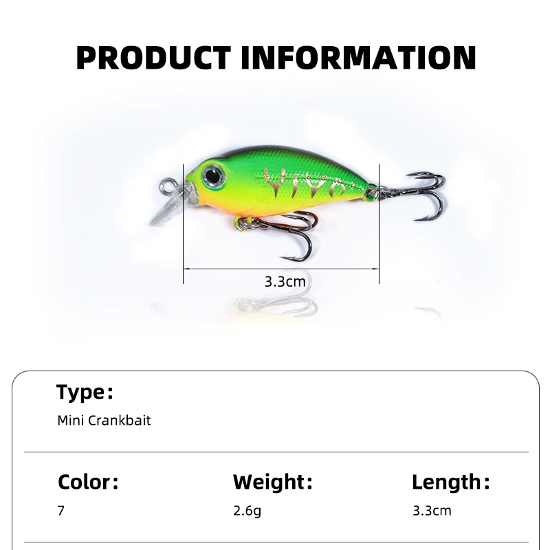 OUTKIT 1PCS Neue Japanische Design Harte Angeln Locken 3,3 cm/2,6g Mini Kurbel Köder Minnow Für hecht Barsch Bass Sinking Crankbait Pesca – Detail 2