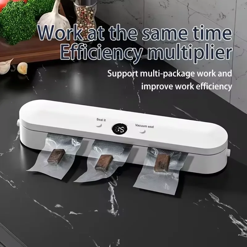 Automatic Vacuum Sealer Machine With 10pcs Free Food Saver Bags for Food Vegetables Fruits Nuts and Meat Storage Proof Sealer 6