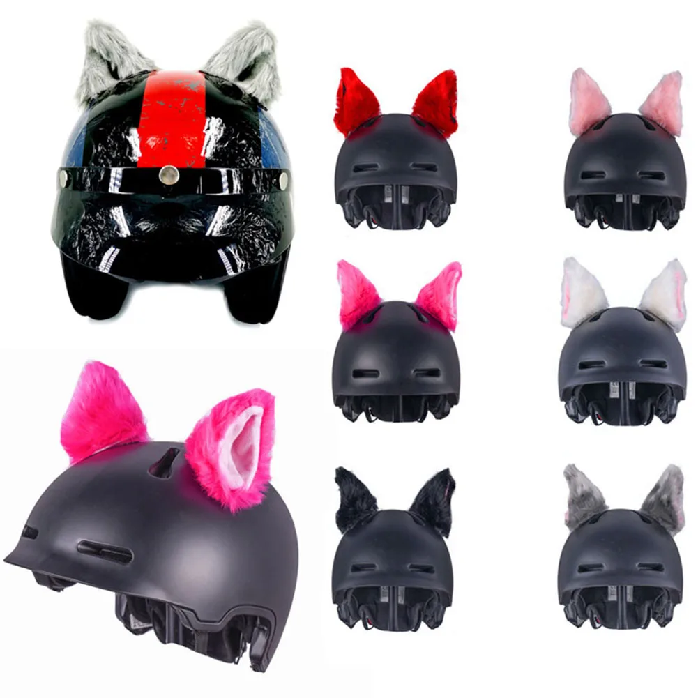 

3D Cat Ears Helmet Decoration Universal Motorcycle Electric Car Helmet Styling Stickers Cycling Helmet Decor Accessories