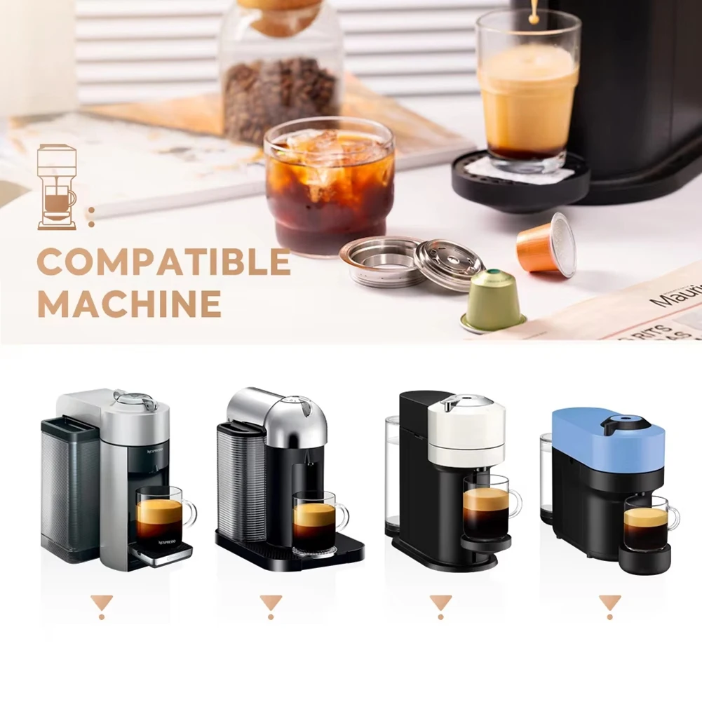 Reusable Capsule Adapter 40ml for Vertuoline Vertuo Next Pop Machine Compatible for Nespresso Coffee Capsule Pods#ABGP