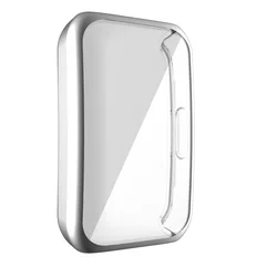 Premium Full-Screen Protector Case with Soft TPU Protective Bumper and Silicone Strap (Silver)