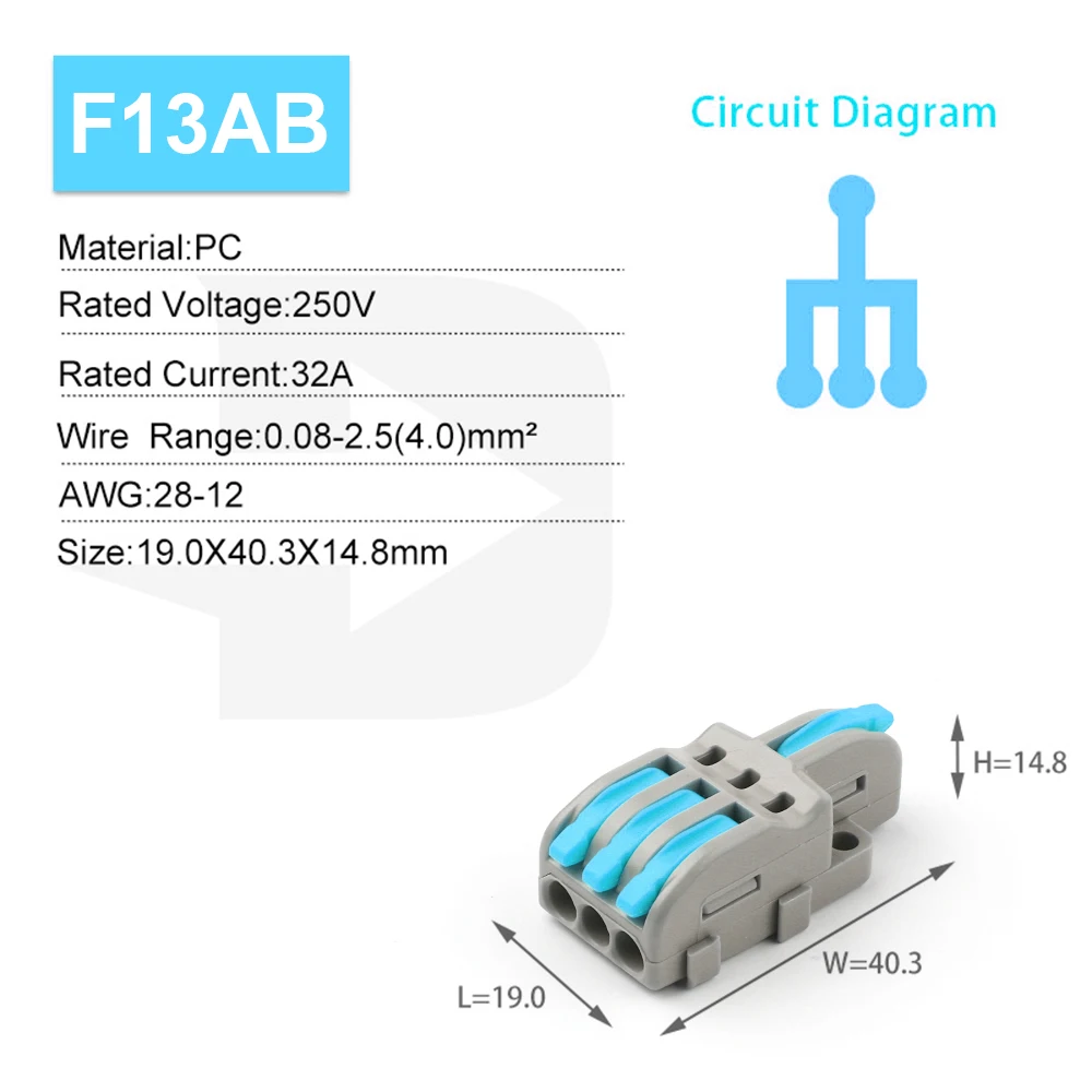 10/100PCS Electrical Cable Connector 1 in Multiple out Quick Wire Terminal Block 2/3/4/5Pin Push in Lever Connectors 0.08-4.0mm2 image 7