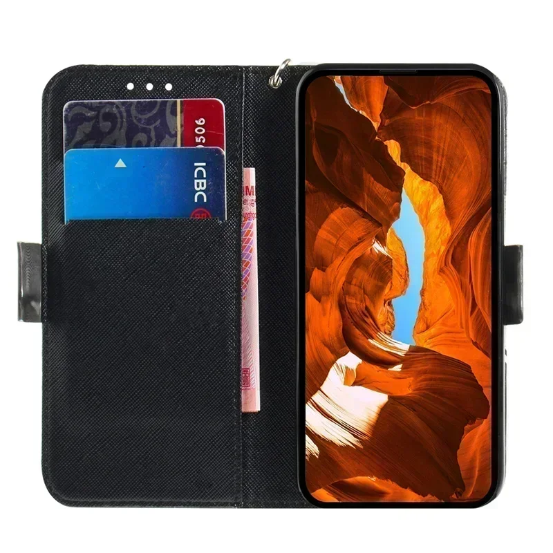 삼성 갤럭시 A06, A16, A56, 페인트 동물 가죽 지갑, 휴대폰 케이스, 5G 커버 코크