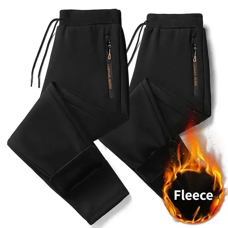 Casual Sports Pants Thicken Warm Fleece Pants Winter Joggers Drawstring Sweatpants Velvet Casual Thermal Trousers Windproof Fitness Jogging Bottoms