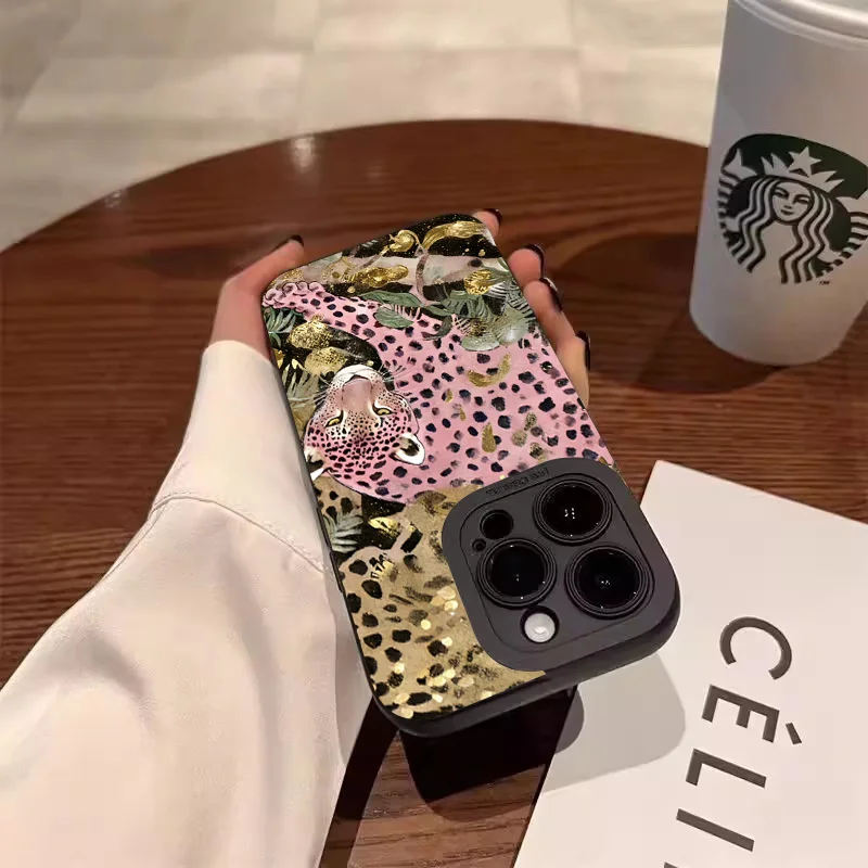 Leopard Print Floral Phone Case Cover