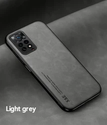 Luxury Silicone TPU Leather Phone Case Cover for Redmi Note10 Pro Max (Light Gray)