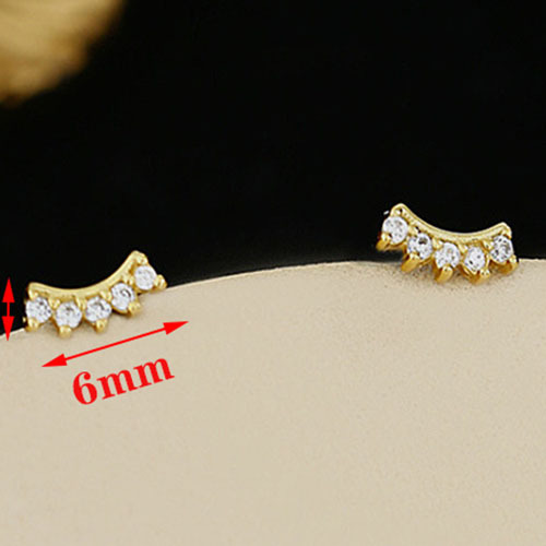 Copper Heart Letter Leaf Zircon Studs Earrings For Women Girls Geometric Rhombus Five-pointed Star Bowknot Small Ear Studs