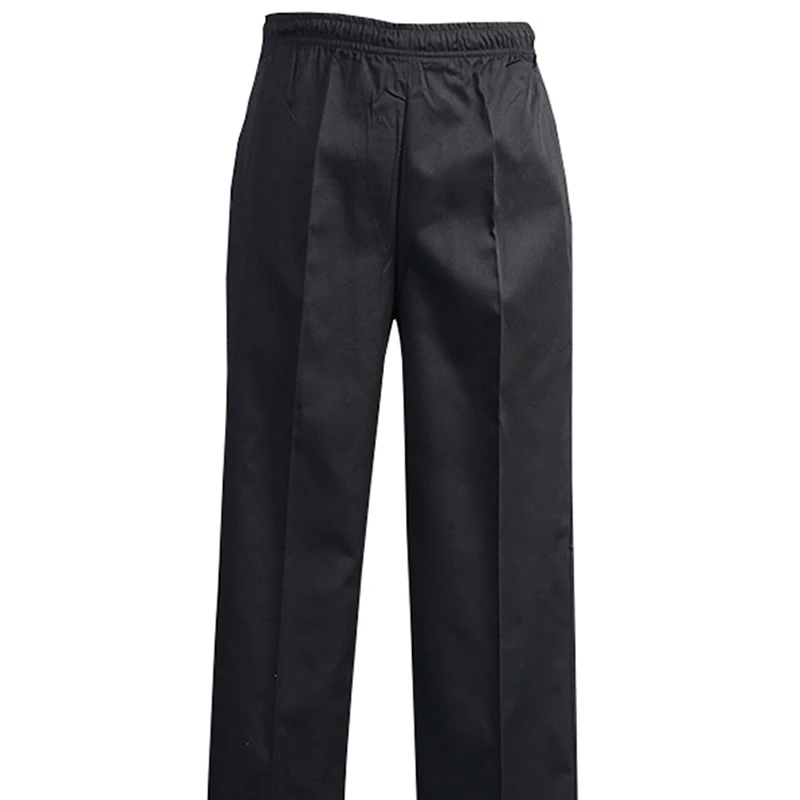 New Chef Pants Men Hotel Kitchen Straight Leg Pants Elastic Professional Trousers Loose Fashion Casual Work Everyday