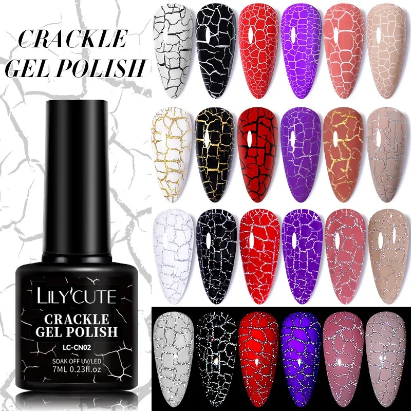 Nail polish nail art tools 7ml Crackle Gel Nail Polish cracking nail gel quick dry tool varnishes hybrid semi permanent soak off base top coat magnet