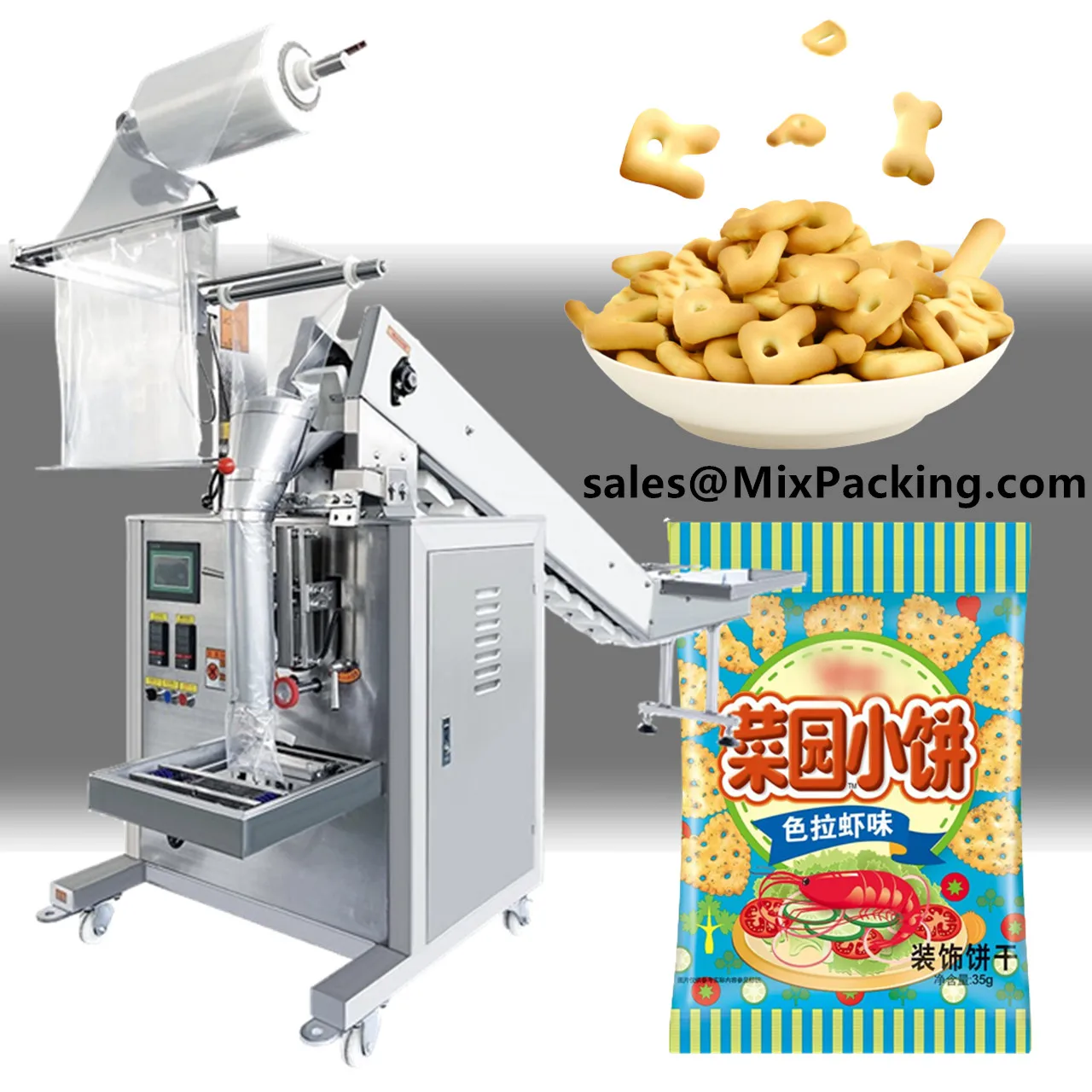 Potato Chips Snacks Dried Fruit Puffed Food Chain Bucket Packaging Machine