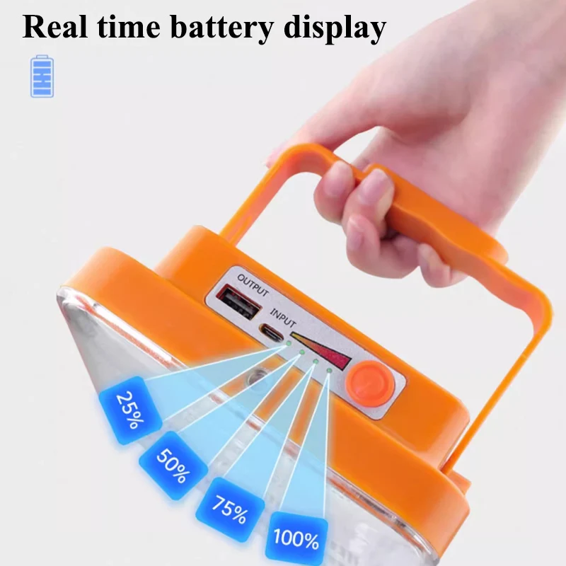 Outdoor Solar Lights LED with USB Port Emergency Camping Supplies Solar Lamps Lantern Travel Hike Portable Rechargeable Led Lamp