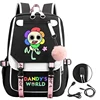 Dandys World Printed USB Charging Backpack for Teenage Girl 2025 Fashion School Bags Kids Sunflower Cartoon Backpack Laptop Bags 3