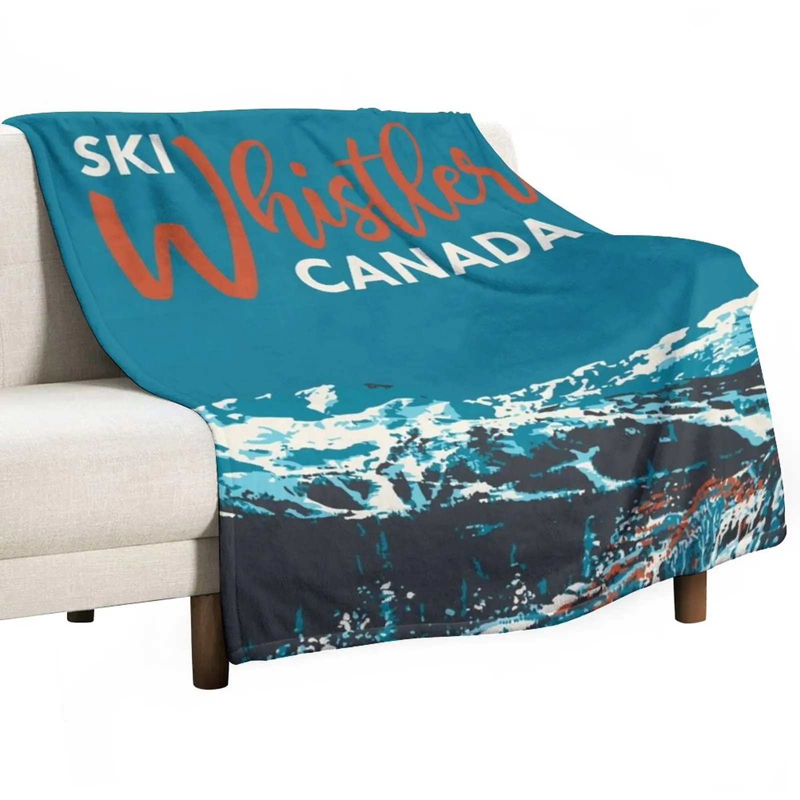 

Vintage Whistler Canada Ski Poster Throw Blanket Cute Blanket Plaid anime Beautiful Blankets