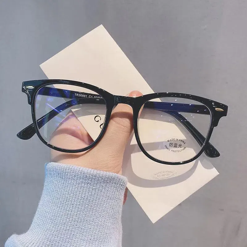 New Anti-Blue Light Glasses Ladies Flat Mirror Blu-ray Computer Goggles Retro Glasses Frame Women's Square Frame