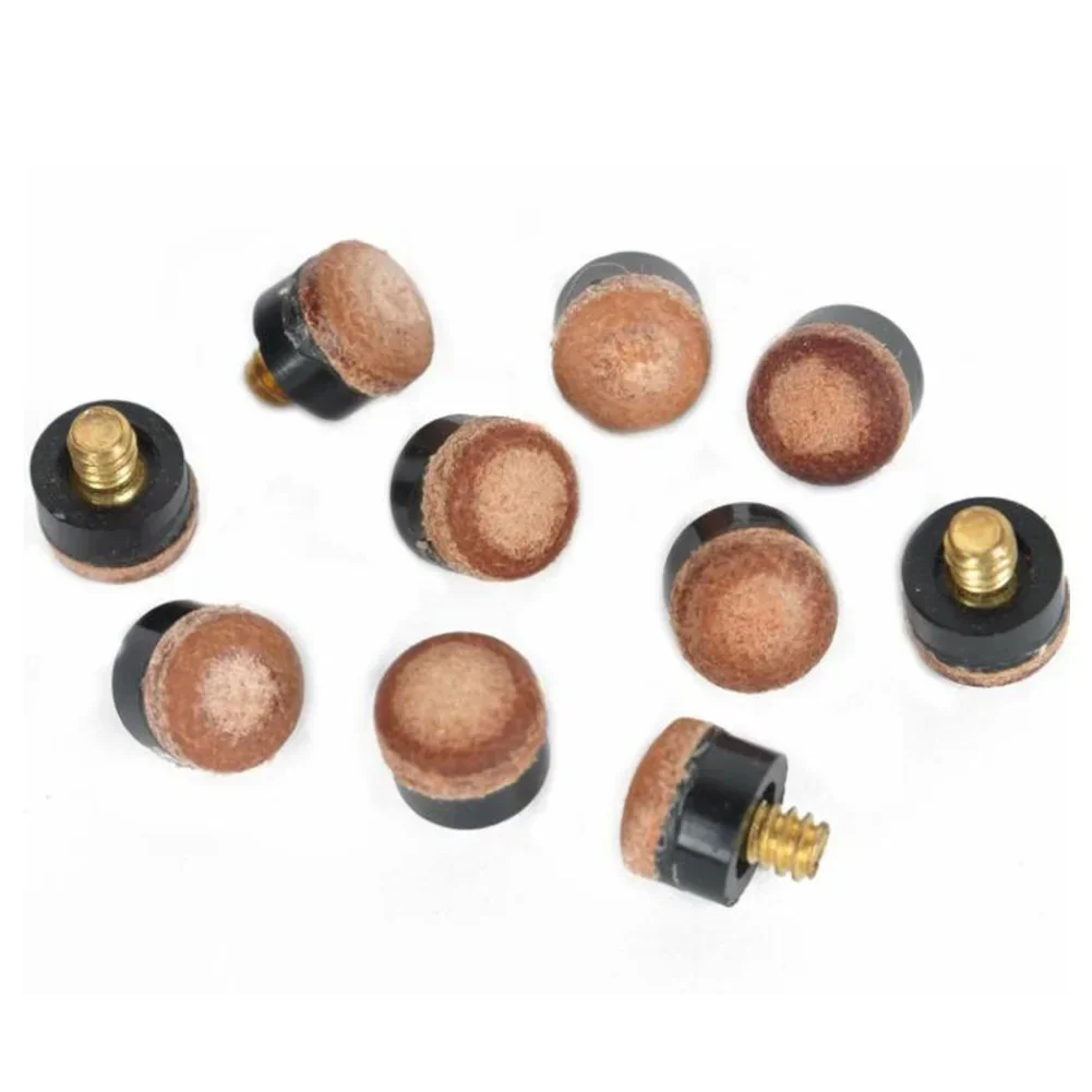 Pool Cue Screw In Cue Tips Snooker Pool Billards Tip Head Replacement 5/10Pcs 10mm/11mm/12mm/13mm Suitable for Snooker Parts billiard cue tip