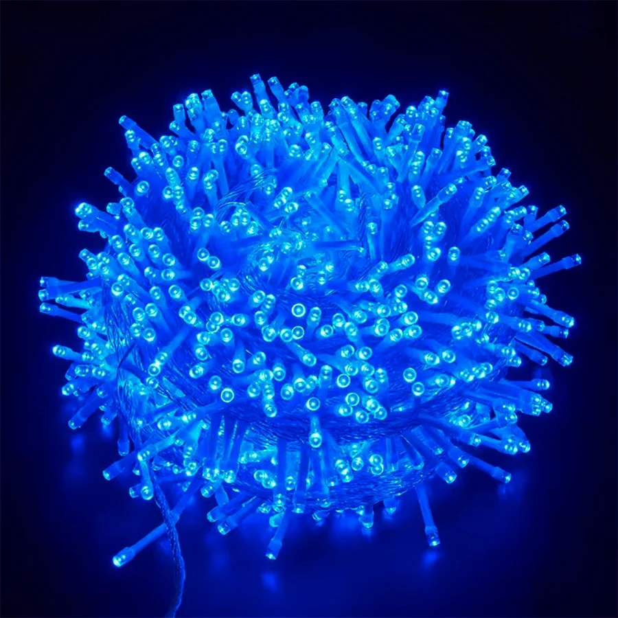 thumbnail image 1 of Guirnalda de luces para exteriores, 100 m, 200 m, 500 m, 600 m, resistente al agua, con luces parpadeantes navideñas, para enchufar, para bodas y fiestas, 220 V, 1 of 5