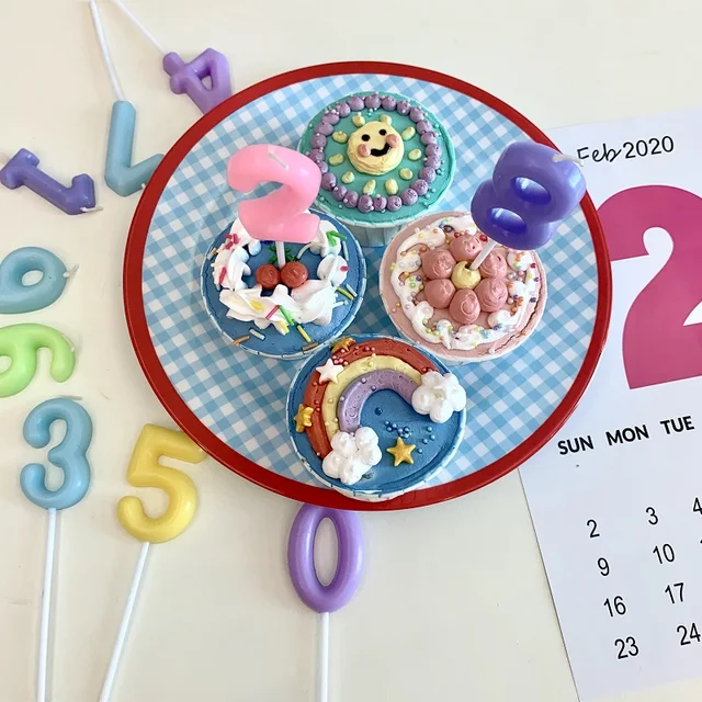 Gyerek Születésnapi Makaronszám Gyertyák 0-9 Koreai Torta Topper Party Színes Baba Száz Napos Ünnepi Dekoráció - Image 6