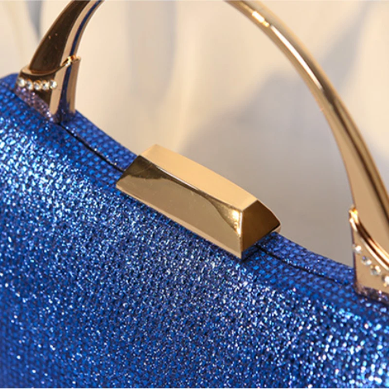 Sequin Royal Blue Evening Bags Luxury Purses Clutch For Women Wedding Party Top Handle Handbag Ladies Sparkly Rhinestone Clutch